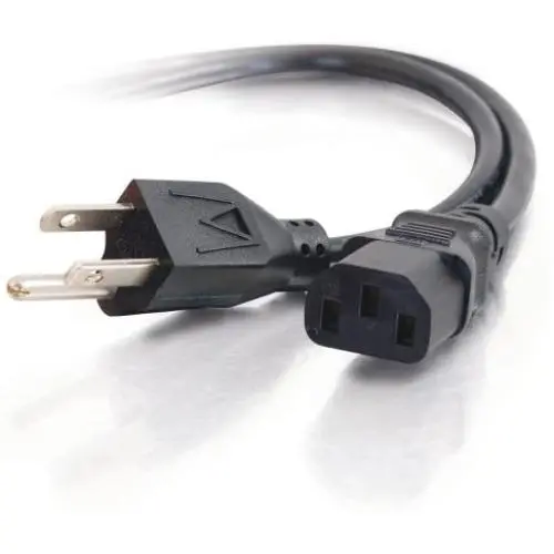 C2G Replacement Power Cable For Computers, TVs, Monitors, & More - 10 Black Universal Cord Works With Any 3 Pin AC Power Connection - 18 Gauge Wire (03134)