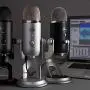 Blue Yeti USB Mic for Recording & Streaming on PC and Mac, 3 Condenser Capsules, 4 Pickup Patterns, Headphone Output and Volume Control, Mic Gain Control, Adjustable Stand, Plug & Play - Satin Red