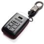 Vitodeco Genuine Leather Smart Key Keyless Remote Entry Fob Case Cover with Key Chain for Acura RLX, Acura TLX, Acura ILX (4 Buttons, Black/Red)