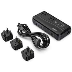 [Pure Sine Wave] BESTEK Power Converter for International Travel, 220V to 110V Voltage Converter Adapter - Works for Curling Iron Overseas in European/UK/Ireland/Australia and More - 6A USB W/QC3.0