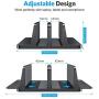 [Updated Dock Version] Vertical Laptop Stand, OMOTON Double Desktop Stand Holder with Adjustable Dock (Up to 17.3 inch), Fits All MacBook/Surface/Samsung/HP/Dell/Chrome Book (Black)