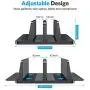 [Updated Dock Version] Vertical Laptop Stand, OMOTON Double Desktop Stand Holder with Adjustable Dock (Up to 17.3 inch), Fits All MacBook/Surface/Samsung/HP/Dell/Chrome Book (Black)