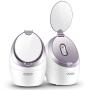 Facial Steamer Nano Ionic Warm Steam, Home SPA Quality Steamer 10x Moisturizing - Applicable Temp - Double Mirror for Easy Makeup & Skincare - Humidifier - Pores Clean - Blackheads Removal