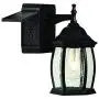 Addington Park 31847 Grace Collection 1-Light Traditional Outdoor Wall Sconce with Seeded Glass and 2 GFCi Built-In Outlets, Black Finish