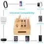 Charging Station for Multiple Devices, SNEDIY Bamboo Charging Station Dock for 4/5/6 Ports USB Charger, 7 in 1 Desktop Docking Station Without Power Supply Compatible with iPhone/iPad/Airpods/iWatch