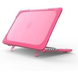 Compatible with MacBook Air 11 Inch Kickstand Case, Funut 2 in 1 Rubberized Hard Plastic Case Cover Shock Proof Matt Protective Case for Laptop MacBook Air 11.6 Inch A1370/A1465(# Rose)