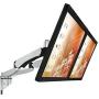 Mount-It! Dual Monitor Wall Mount with Articulating Gas-Spring Arms, VESA 75x75 mm and 100x100 mm, 19.8 lb weight capacity, Silver (MI-42114)