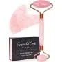 Jade Face Roller - Jade Roller for Face & Gua Sha Face Massager, 100% Natural Rose Quartz Roller – Face, Eye & Neck Rejuvenation Beauty Tools; Hand-Crafted with Squeak-Free Padding