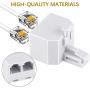 Uvital RJ11 Duplex Wall Jack Adapter Dual Phone Line Splitter Wall Jack Plug 1 to 2 Modular Converter Adapter for Office Home ADSL DSL Fax Model Cordless Phone System, White(2 Packs)