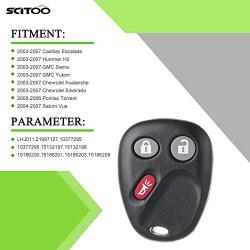 SCITOO Compatible with 1PC 3 Buttons New Replacement Keyless Entry Remote Control Car Key Fob fit LHJ011 03-07 Saturn Pontiac GMC Chevrolet Hummer Cadillac