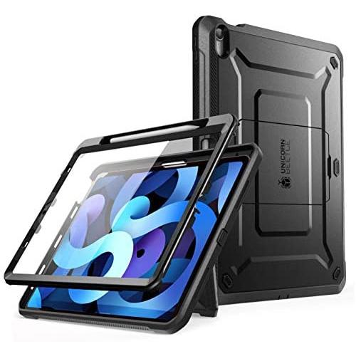SUPCASE Unicorn Beetle Pro Series Case Designed for iPad Air 4 (2020) 10.9 Inch, with Pencil Holder & Built-in Screen Protector Full-Body Rugged Heavy Duty Case (Black)