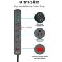 2 Prong Power Strip, NTONPOWER 10ft Long Cord Power Strip with Rotating Plug, 4-Outlet Surge Protector with 4 USB Charging Ports for Smartphone Home Office Desktop, 1700 J, Black