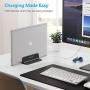 Vertical Laptop Stand [Adjustable Size], OMOTON Desktop Aluminum MacBook Stand with Adjustable Dock Size, Fits All MacBook, Surface, Chromebook and Gaming Laptops (Up to 17.3 inch), Black