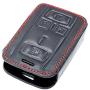 WFMJ Black Leather for Chevrolet Silverado 1500 2500 3500 Colorado GMC Sierra 1500 2500HD 3500HD 4 Buttons Smart Remote Key Chain Cover Case Fob