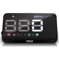 Pyle Universal 3.5’’ Car HUD - Head-Up Display Multi-Color Windshield Screen Projector Vehicle Speed & GPS Navigation Compass, Plug & Play - (PHUD12)