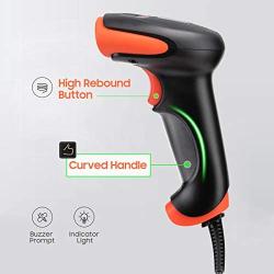 Tera 2D Barcode Scanner with Stand Wired USB 2.0 Handheld Read 2D QR Code Scanner Data PDF417 Matrix 1D Bar Code CMOS Image Barcode Reader for Windows Mac Linux Plug and Play