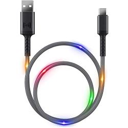 Voice Control Flash RGB LED Light USB Type C Cable Phone Charging Cord USB C Cable Fast Charge Apple Products Quick Data Cable