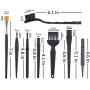 CamKix Multi-Purpose Brushes (Black) - 9 Pack - 7X Multi-Sized Brushes, 1x Anti-Static Tweezers, 1x Cleaning Cloth - Small Gaps - Computers, Keyboards, PCBs, Vents, Car Interior, Window Track