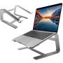 Macally Laptop Stand - Laptop Riser Stand for Desk - Aluminum Ergonomic Laptop Holder Mount Works with all Macbooks & Notebook Computers between 10 to 17.3 Inches - Silver