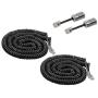 SINCODA 2 Pack 23 Ft Uncoiled Modular Coiled Telephone Phone Handset Curly Cable Cord +2 Pack 360° Telephone Cord Detangler Extended Rotating