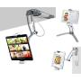CTA Digital: 2-in-1 Kitchen Tablet Stand Wall/Desktop Mount W/Stylus for 7-13'' Tablets/iPad 10.2-Inch(7th & 8th Gen)/12.9-Inch iPad Pro/11-Inch iPad Pro/Air 3/Galaxy Tab A 10.1/Surface Pro 6 & More