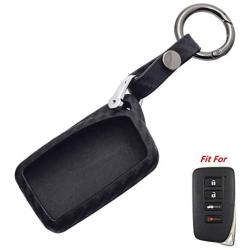 WFMJ Black Carbon Fiber Silicone for Lexus NX300h ES350 GS350 GS300h GS450h gs450h 4 Buttons Remote Smart Key Chain Holder Cover Case Fob