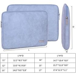 PU Leather Padded Laptop Bag HBLOOMYST 13 14 15 Inch Frosted Protective Notebook Sleeve Computer Case Cover