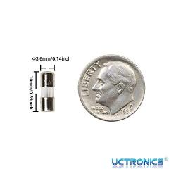 UCTRONICS 3.6x10mm 125V 3A Fast-Blow Cartridge Glass Fuses with Plastic Box [10 Pack]