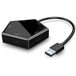 New Pentagonal 4-Port USB3.0 Hub,Rechargeable High-Speed Splitter with Micro External Power Jack