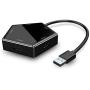 New Pentagonal 4-Port USB3.0 Hub,Rechargeable High-Speed Splitter with Micro External Power Jack