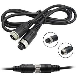 Hxchen 1M/3FT Car 4-Pin Aviation Video Extension Cable for CCTV Rearview Camera Truck Trailer Camper Bus Motorhome Vehicle Backup Monitor Waterproof Shockproof System