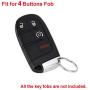 LemSa 2Pcs Silicone Keyless Entry Remote Car Smart Key Fob for Dodge Durango Journey Dart Challenger Jeep Renegade Fiat M3N-40821302 / M3M-40821302, Black