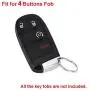LemSa 2Pcs Keyless Entry Remote Car Smart Key Fob Outer Shell Cover Soft Rubber Protective Case for Dodge Durango Journey Dart Challenger Jeep Renegade Fiat M3N-40821302 / M3M-40821302