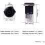 Ulincos Latching Push Button Switch U16F5 1NO1NC SPDT ON/OFF Black Shell with Blue Power Symbol LED Suitable for 16mm 5/8'' Mounting Hole (Blue)