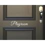 Rockmount Electronics - PLAYROOM - UV Resistant, Waterproof, Durable - Peel & Stick Wall Door Decor Decal Sticker Quote Vinyl Mural Art Script Vinyl Lettering - 9.5'' x 3.25'', White
