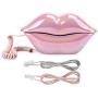 Lip Shape Electroplating Pink Telephone, Support Number Storage WX‑3016 Fashionable Landline Telephone, Home Desk Telephone Corded Phone for Birthday for Loved One, Friend (Pink)