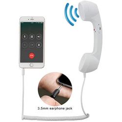 CellCase Vintage Retro 3.5mm Telephone Handset Cell Phone Receiver Mic Microphone Speaker for iPhone iPad Mobile Phones Cellphone Smartphone (White)