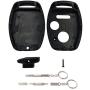Key Fob Shell Replacement for Honda 3 Buttons Keyless Entry Smart Remote Control Car Key Case with Multi-Function Screwdriver Fit for Honda CR-V Odyssey Accord Crosstour Civic CR-Z Fit (Black)
