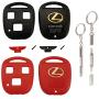 New Key Fob Shell Replacement for Lexus New 3 Buttons Keyless Entry Smart Remote Control Car Key Fob Shell with Multi-Function Screwdriver Fit for Lexus GS GX is LS LX RX SC (Black+red)