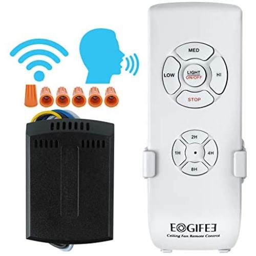 Smart WiFi Ceiling Fan Remote Control Kit Universal Small Size Receiver 12 Hours Countdown Timing 4 Speeds Compatible with Echo Alexa Google Assistant Replacement of Hampton Bay Harbor Breeze Hunter
