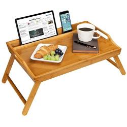 Rossie Home Media Bed Tray with Phone Holder - Fits up to 17.3 Inch Laptops and Most Tablets - Natural Bamboo - Style No. 78107