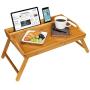 Rossie Home Media Bed Tray with Phone Holder - Fits up to 17.3 Inch Laptops and Most Tablets - Natural Bamboo - Style No. 78107
