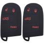 Ezzy Auto A Pair Black 4 Buttons Rubber Silicone (Red Buttons) Key Fob Case Covers Key Cover Key Jacket Skin Protector fit for Dodge Challenger