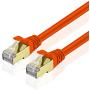 TNP Cat6 Ethernet Patch Cable (20 Inch) - Professional Gold Plated Snagless RJ45 Connector Computer Networking LAN Wire Cord Plug Premium Shielded Twisted Pair (Orange)