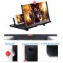 12'' Screen Magnifier –3D HD Mobile Phone Magnifier Projector Screen for Movies, Videos, and Gaming–Foldable Phone Stand with Screen Amplifier–Supports All Smartphones(Black)
