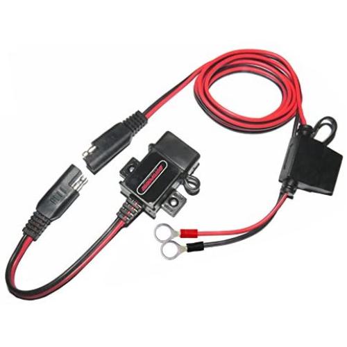 MOTOPOWER MP0609A 3.1Amp Motorcycle USB Charger Kit SAE to USB Adapter Phone GPS Charge On Motorcycle
