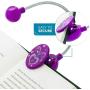 WITHit Clip On Book Light –Violet Heart– LED Reading Light for Books and eBooks, Reduced Glare, Portable and Lightweight, Cute Bookmark Light for Kids and Adults, Batteries Included