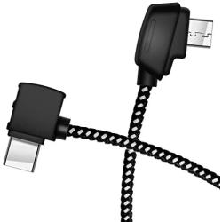 Hanatora Micro-AB to USB C 8.14 Inch Remote Controller Cable for DJI Mavic Mini/Mavic 2 Pro/Mavic 2 Zoom/Mavic Air/Mavic Pro Platinum,OTG Nylon Braided Type c Tablet Data Cord (Type-C Connector)
