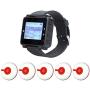 Retekess T128 Caregiver Pager,Nurse Call System,Sound Alert,Help Button,1 PC Watch Pager,5 PCS TD009 Call Buttons for Elderly,Patient,Disable