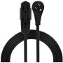 GE, Black, 8 ft Extension Cord, 3 Outlet, Flat Plug, Grounded, 16 Gauge, UL Listed, 56991, 1 Pack